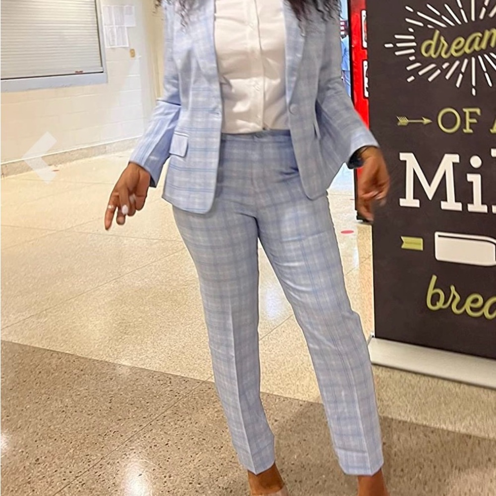 Women’s Blue Plaid Women's Suit Set Sz S - Picture 7 of 7
